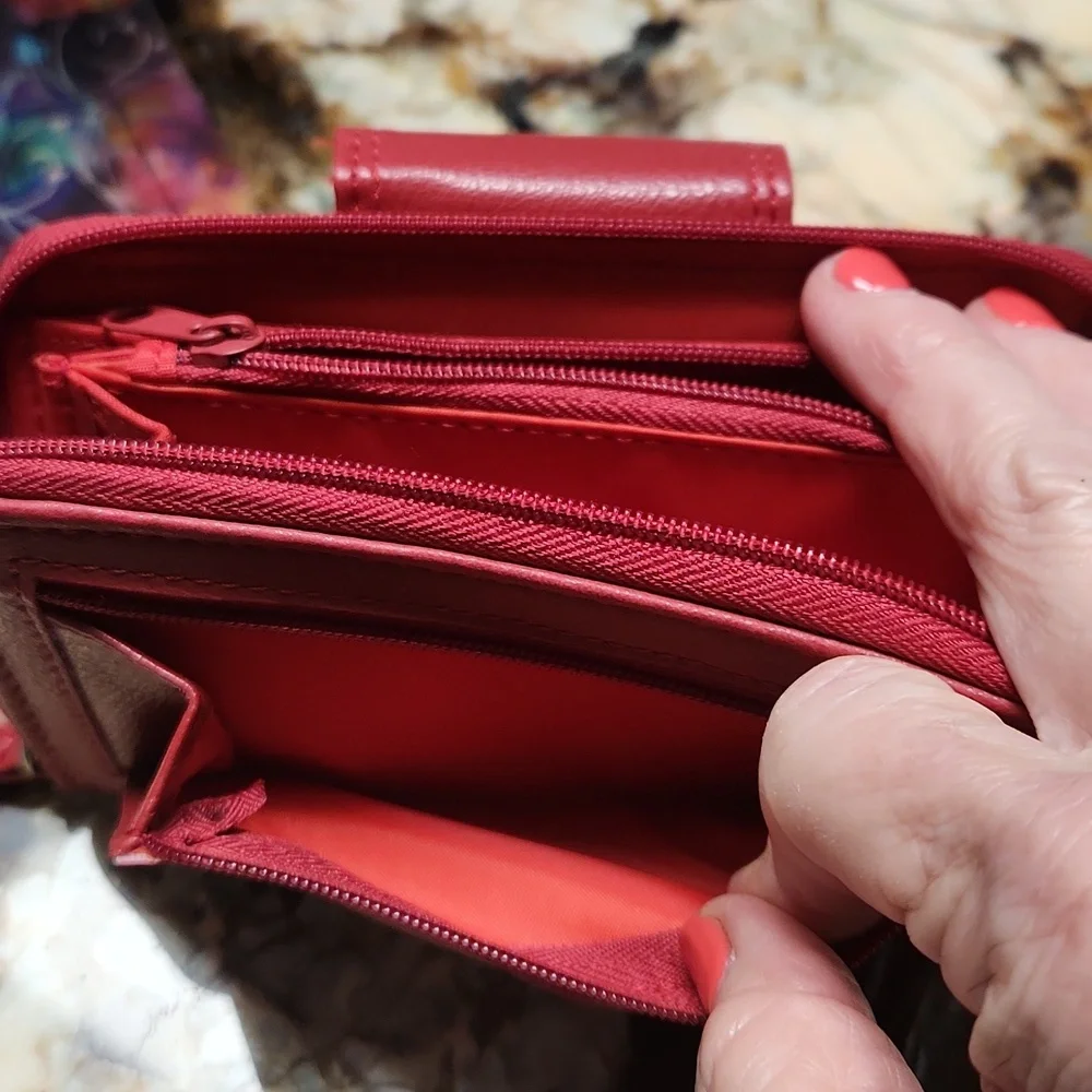 Womens Red Leather Wallet